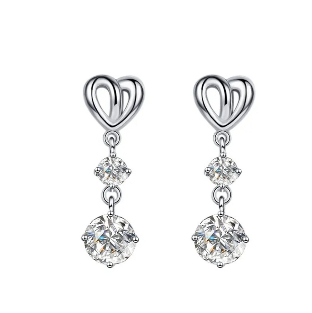 Certified Stunning Moissanite Dangle Earrings